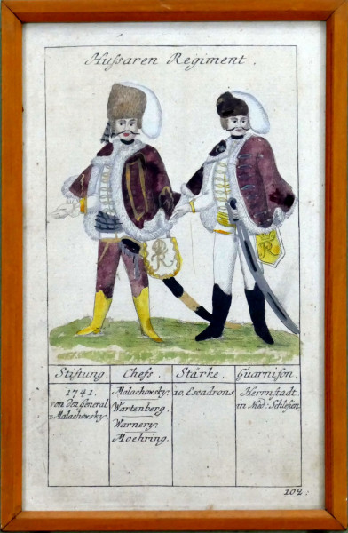 Johann Christian Hermann Schmalen Husaren Regiment-Blatt 102