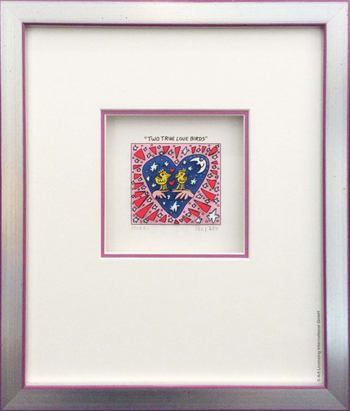 James Rizzi Two True Love Birds (Holzrahmen)