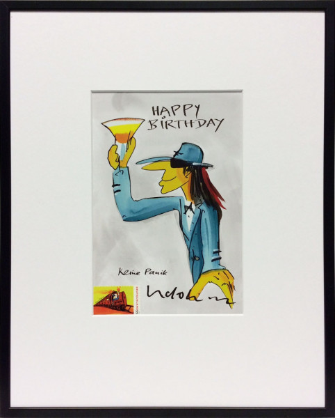 Udo Lindenberg Happy Birthday-weiss (Alurahmen)