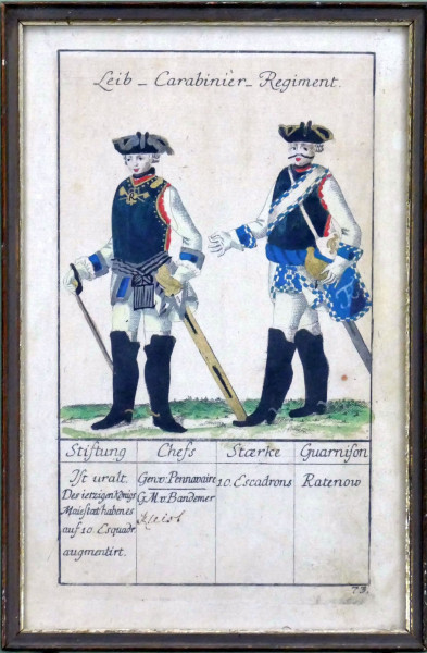 Johann Christian Hermann Schmalen Leib-Carabinier-Regiment-Blatt 73