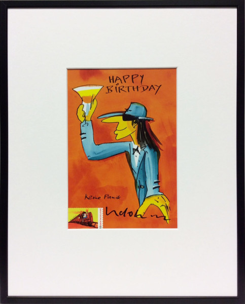 Udo Lindenberg Happy Birthday-orange (Alurahmen)
