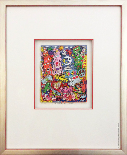 James Rizzi Love Makes A City Pretty (gerahmt)