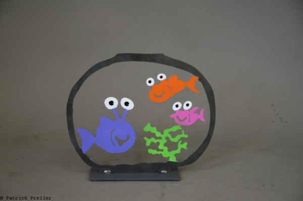 Patrick Preller Aquarium mit drei Fischen