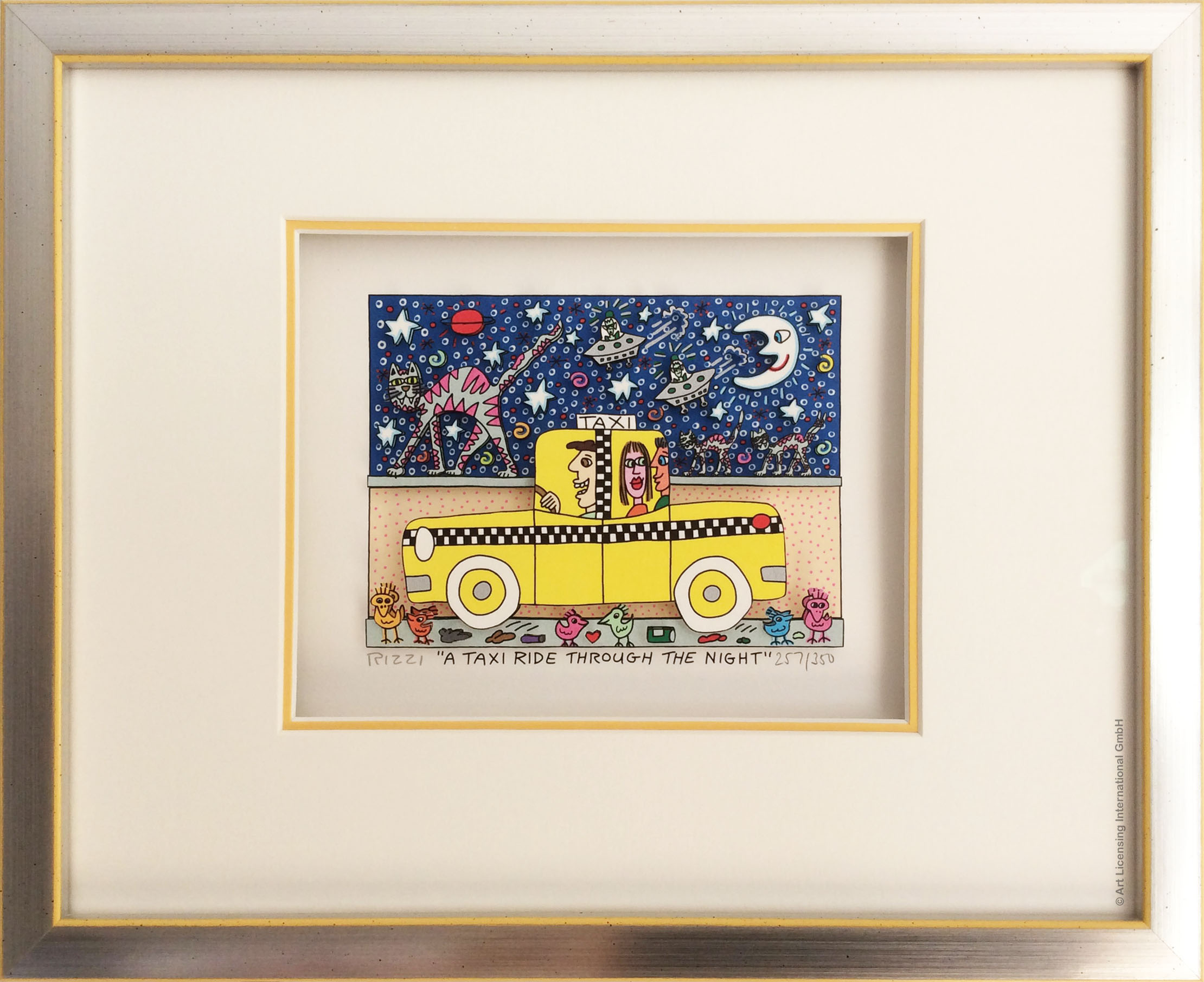 James Rizzi /TAXI DAY TAXI NIGHT 3Dアート James Rizzi /TAXI DAY