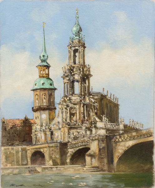 Hermann Muth Dresden, Hofkirche mit Schloßturm