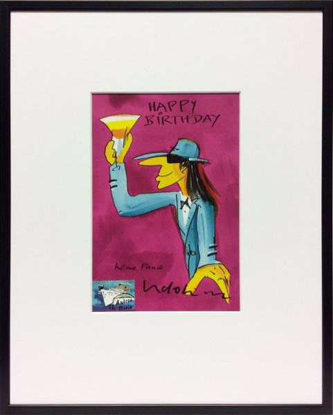 Udo Lindenberg Happy Birthday-lila (Alurahmen)