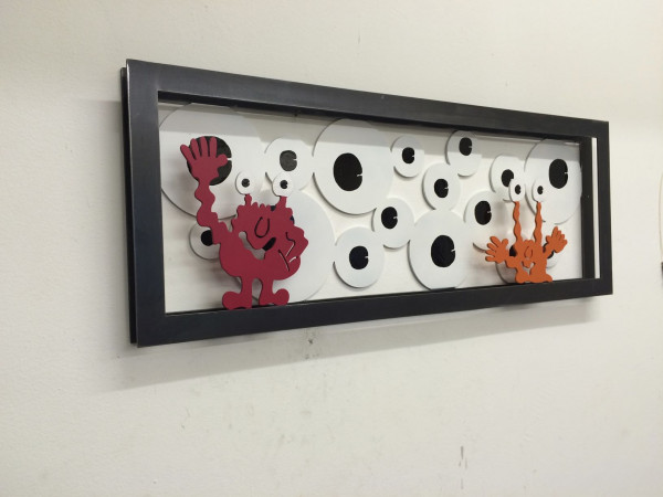 Patrick Preller Monster Window breit "Augen" (Wandobjekt)