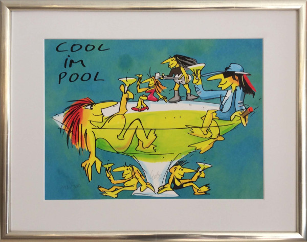 Udo Lindenberg Cool im Pool (Passepartout)