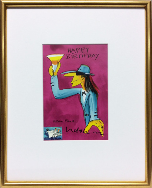 Udo Lindenberg Happy Birthday-lila (Goldrahmen)