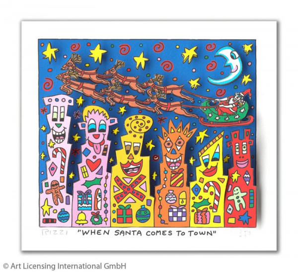 James Rizzi WHEN SANTA COMES TO TOWN